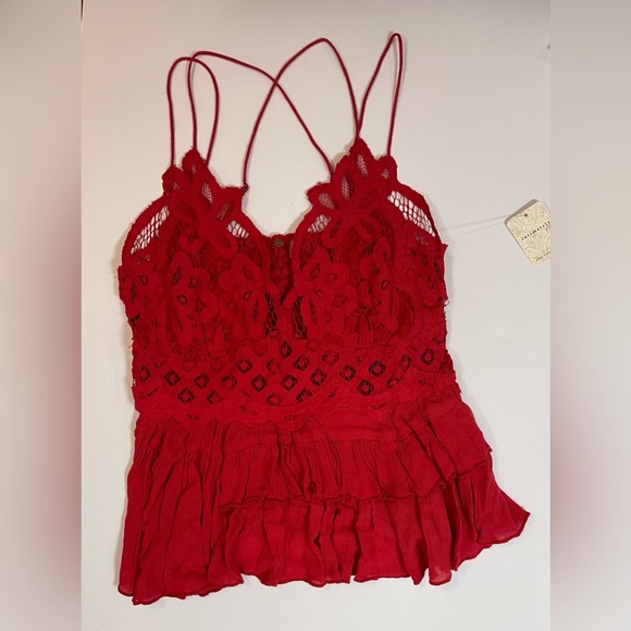 #138  Free People NWT RedAdella Cami Tank - Picture 5 of 7